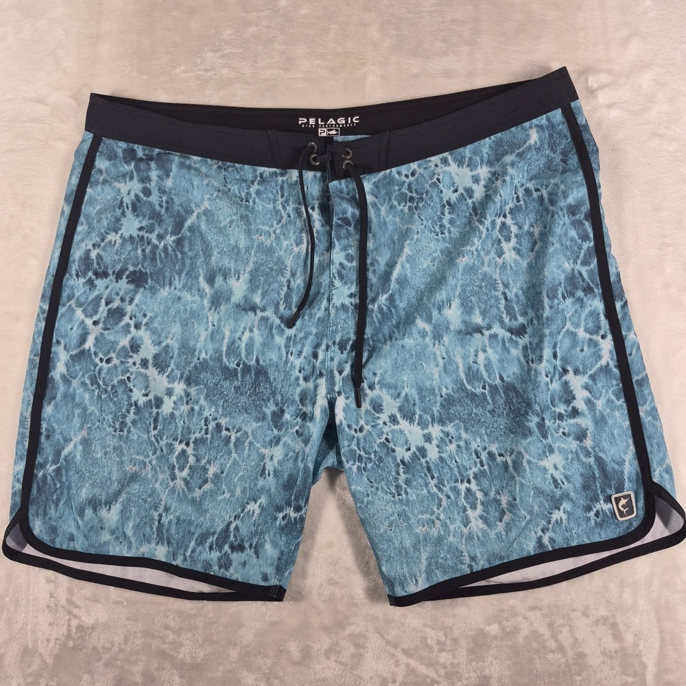 Pelagic Board Shorts Men's 42 Blue Hybrid Beach Pool‎ Drawstrings Casual Comfort
